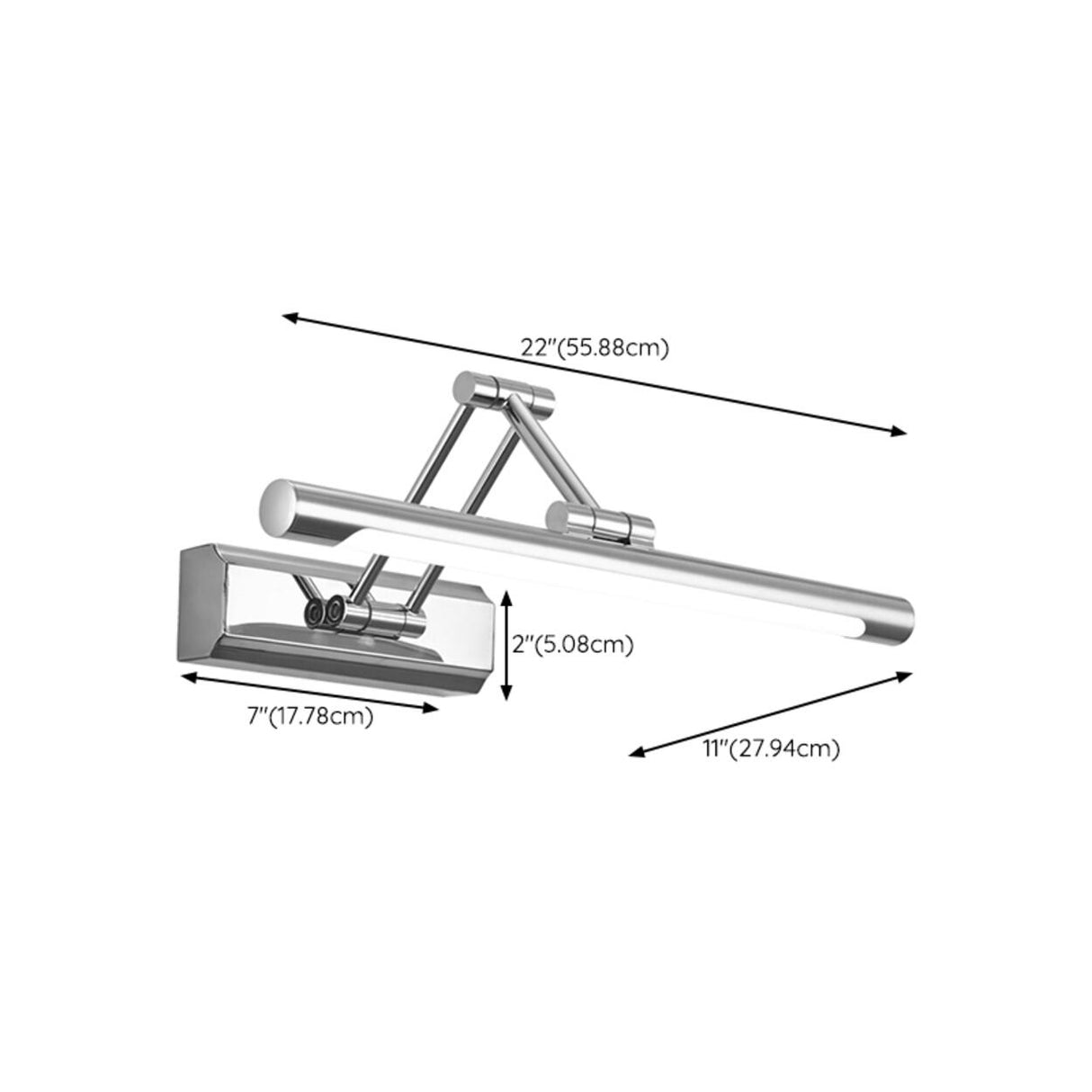 Adjustable Sliver Bathroom Vanity Light Fixture 