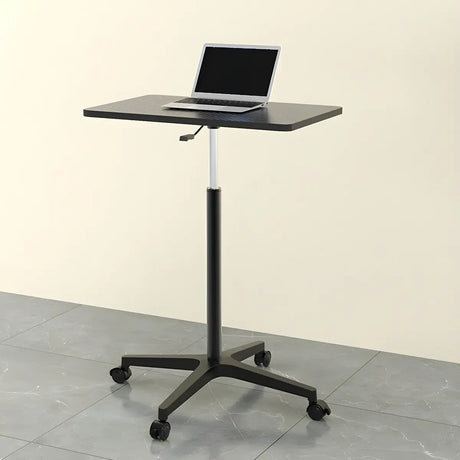 Adjustable Small Black Pedestal Base Standing Desk Image - 1