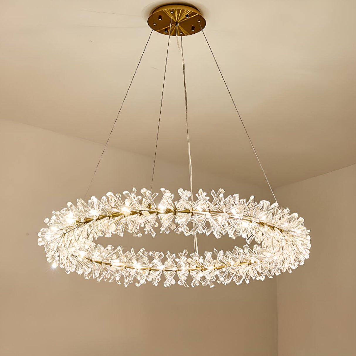 Adjustable String Surrounding Crystal Chandelier Image - 11