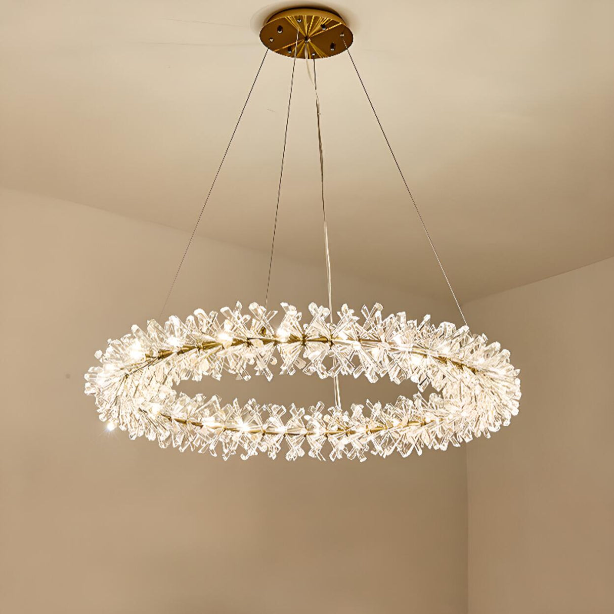 Adjustable String Surrounding Crystal Chandelier Image - 12