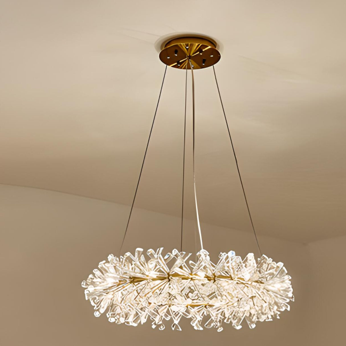 Adjustable String Surrounding Crystal Chandelier Image - 8