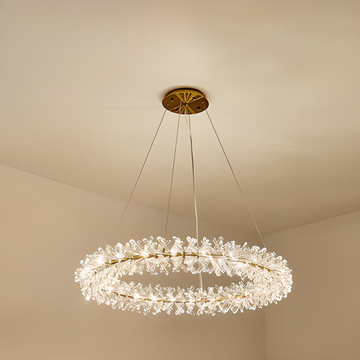 Adjustable String Surrounding Crystal Chandelier Image - 9