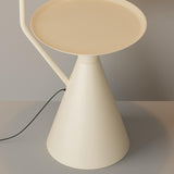 Adjustable Trendy White Cone Side Table Floor Lamp Image - 12