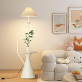 Adjustable Trendy White Cone Side Table Floor Lamp Image - 17