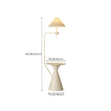 Adjustable Trendy White Cone Side Table Floor Lamp Image - 19