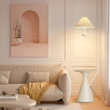 Adjustable Trendy White Cone Side Table Floor Lamp Image - 3