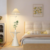 Adjustable Trendy White Cone Side Table Floor Lamp Image - 4