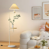 Adjustable Trendy White Cone Side Table Floor Lamp Image - 6