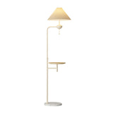 Adjustable Trendy White Cone Side Table Floor Lamp Image - 7