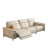 Adjustable White Genuine Leather Reception Sofa Image - 2