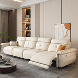 Adjustable White Genuine Leather Reception Sofa Image - 9