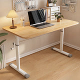 Adjustable White Manufactured Wood T-Shape Writing Desk Image - 11