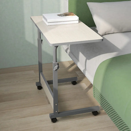 Adjustable White Mobile Rectangular Wood Standing Desk Image - 1