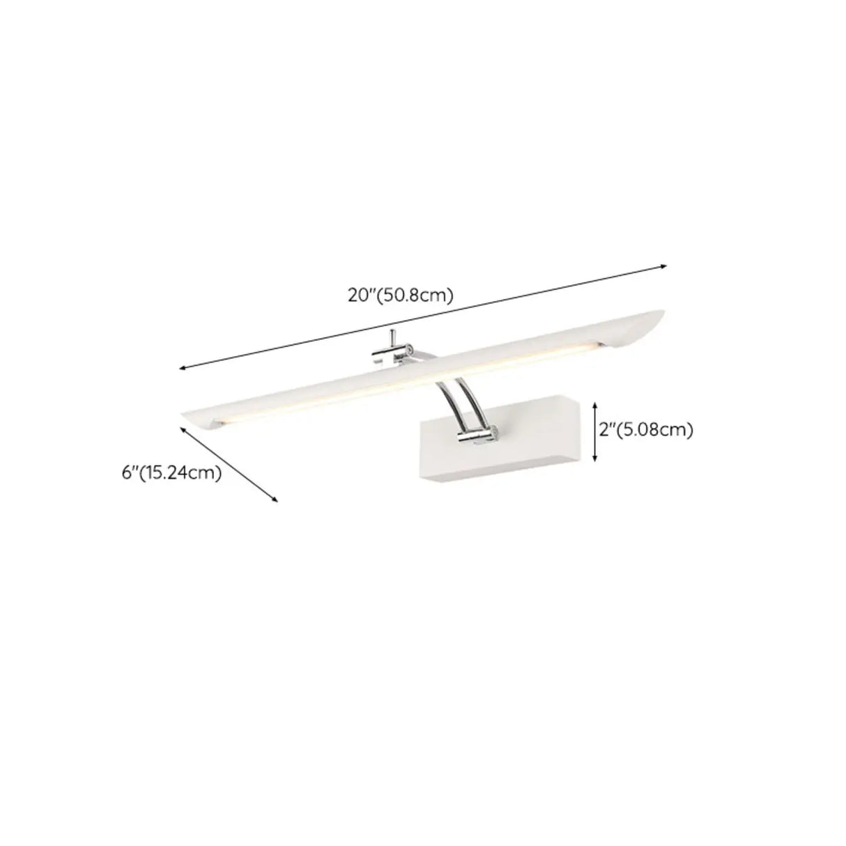 Adjustable White Rectangle Metal LED Vanity Light 