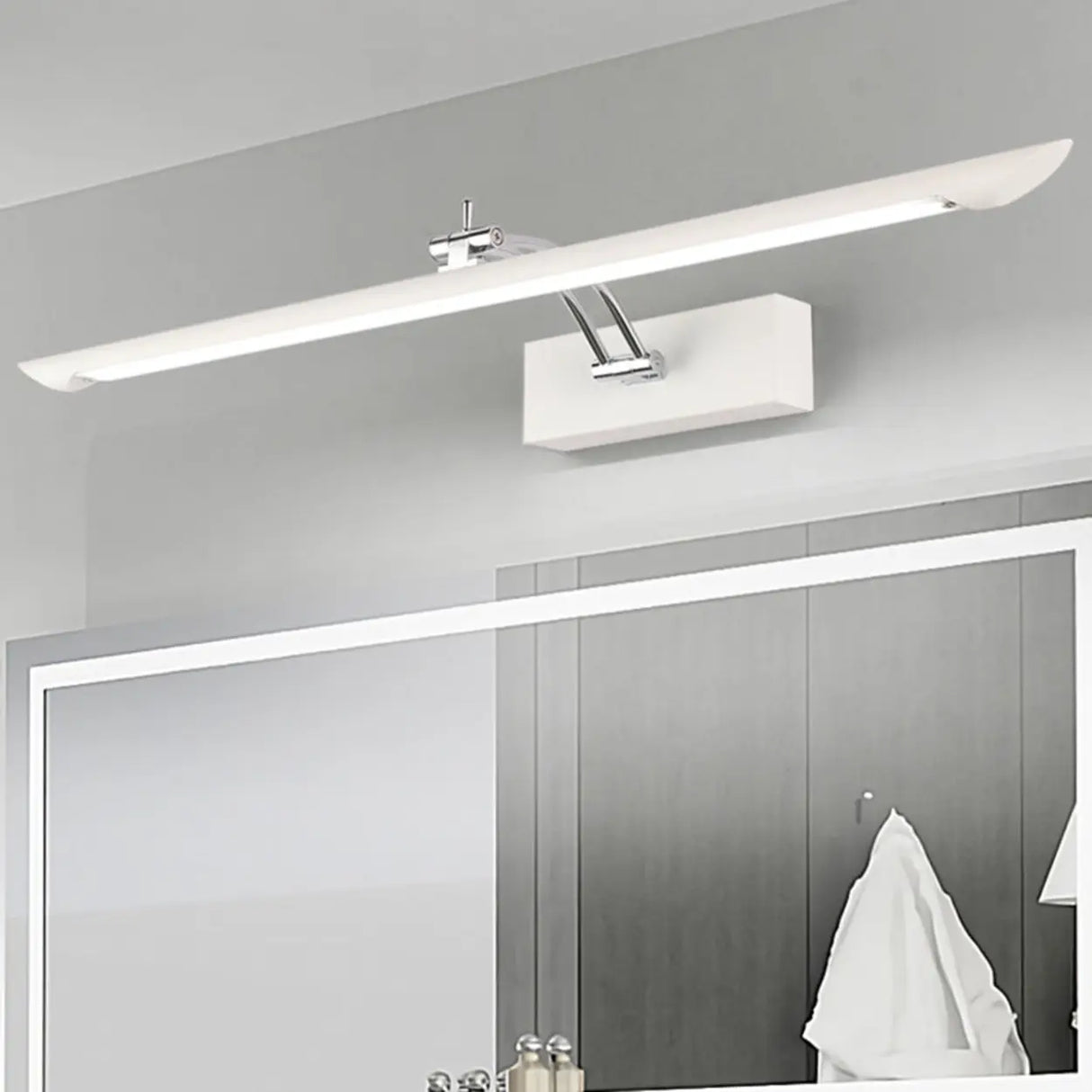 Adjustable White Rectangle Metal LED Vanity Light Image - 3