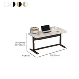 Adjustable White Rectangular T-Shape Writing Desk #size