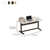 Adjustable White Rectangular T-Shape Writing Desk Image - 15