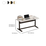 Adjustable White Rectangular T-Shape Writing Desk Image - 16