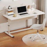 Adjustable White Rectangular T-Shape Writing Desk Image - 2