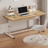 Adjustable White Rectangular T-Shape Writing Desk Image - 5