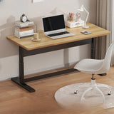 Adjustable White Rectangular T-Shape Writing Desk Image - 7