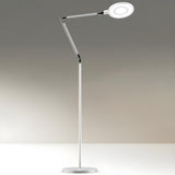 Adjustable White Round LED Swing Arm Floor Lamp Image - 2