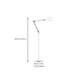 Adjustable White Round LED Swing Arm Floor Lamp #size