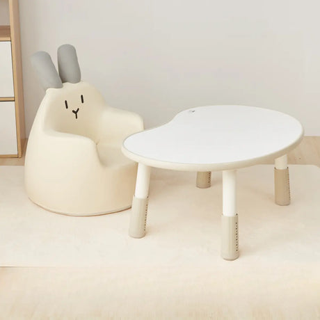 Adjustable White Rounded Corner Toddler Table Chair Set Image - 2