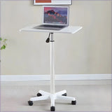 Adjustable White Square Casters Small Standing Desk Image - 3