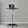 Adjustable White Square Casters Small Standing Desk Image - 5