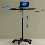 Adjustable White Square Casters Small Standing Desk Image - 8