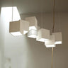 Adjustable White Square Dining Room Hanging Light Image - 3