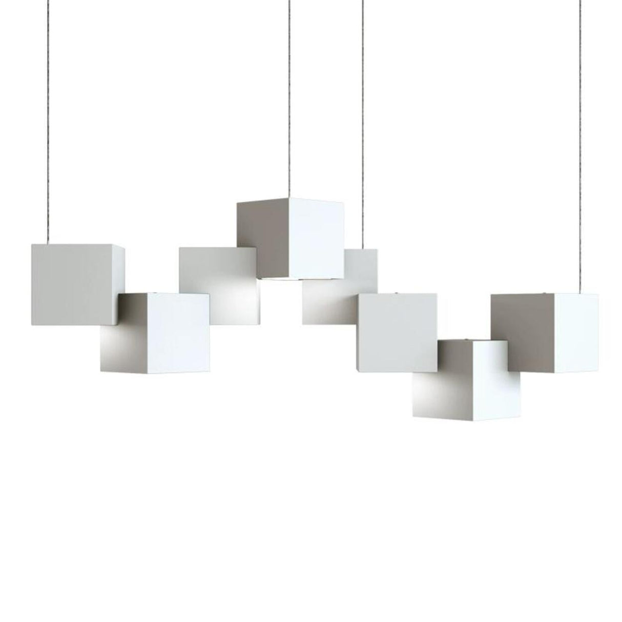 Adjustable White Square Dining Room Hanging Light Image - 7