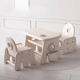 Adjustable White Toddler Table Chair Set with Storage Image - 12