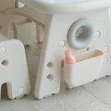 Adjustable White Toddler Table Chair Set with Storage Image - 8