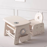 Adjustable White Toddler Table Chair Set with Storage Image - 9