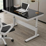 Adjustable White Wood Glass T-Shape Standing Desk Image - 13