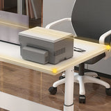 Adjustable White Wood Glass T-Shape Standing Desk Image - 16