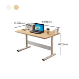 Adjustable White Wood Glass T-Shape Standing Desk #size