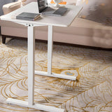 Adjustable White Wood Rectangle Small Standing Desk Image - 1