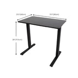 Adjustable White Wood Rectangle Small Standing Desk #size