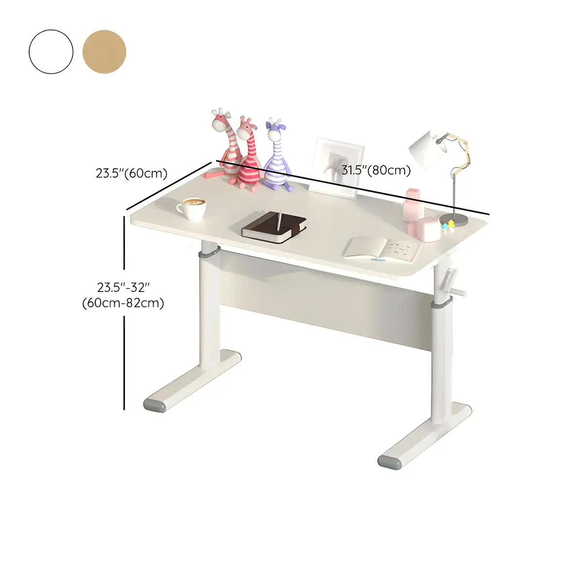 Adjustable White Wood Top Metal T-Shape Standing Desk Image - 20