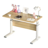 Adjustable White Wood Top Metal T-Shape Standing Desk Image - 5