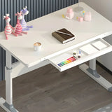 Adjustable White Wood Top Metal T-Shape Standing Desk Image - 7