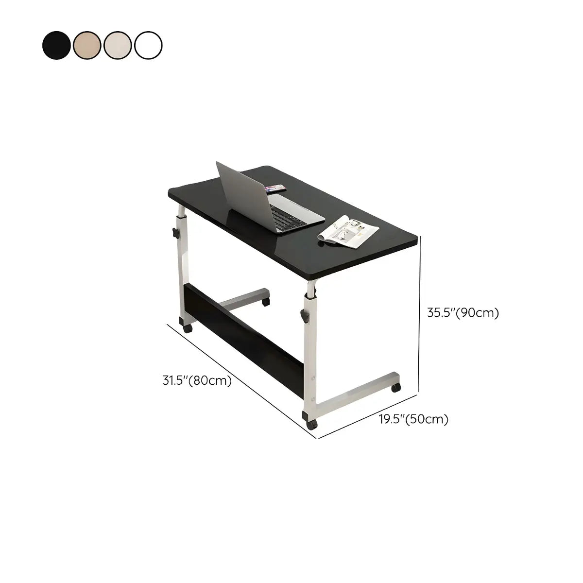 Adjustable Wood Black T-Base Rectangle Standing Desk Image - 31