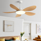 Adjustable Wood Ceiling Fan with Integrated LED Light Image - 1