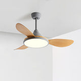 Adjustable Wood Ceiling Fan with Integrated LED Light Image - 11