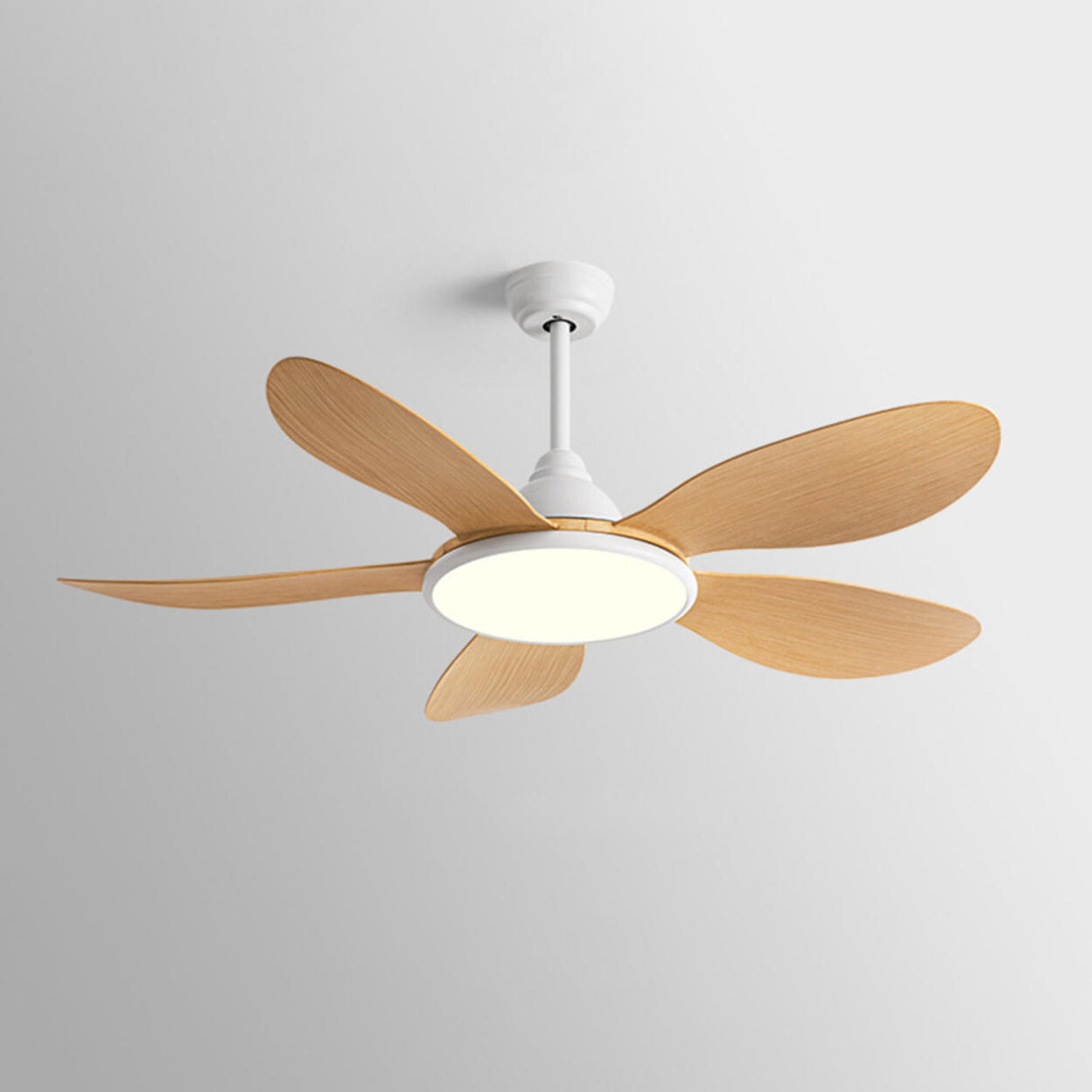 Adjustable Wood Ceiling Fan with Integrated LED Light Image - 12