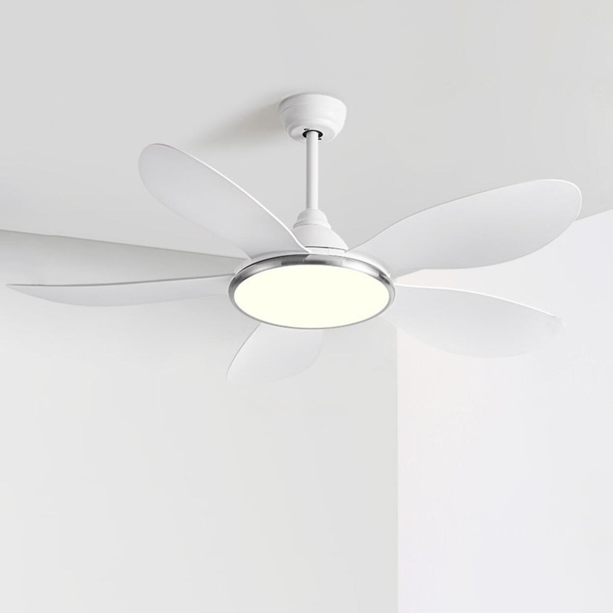 Adjustable Wood Ceiling Fan with Integrated LED Light Image - 15