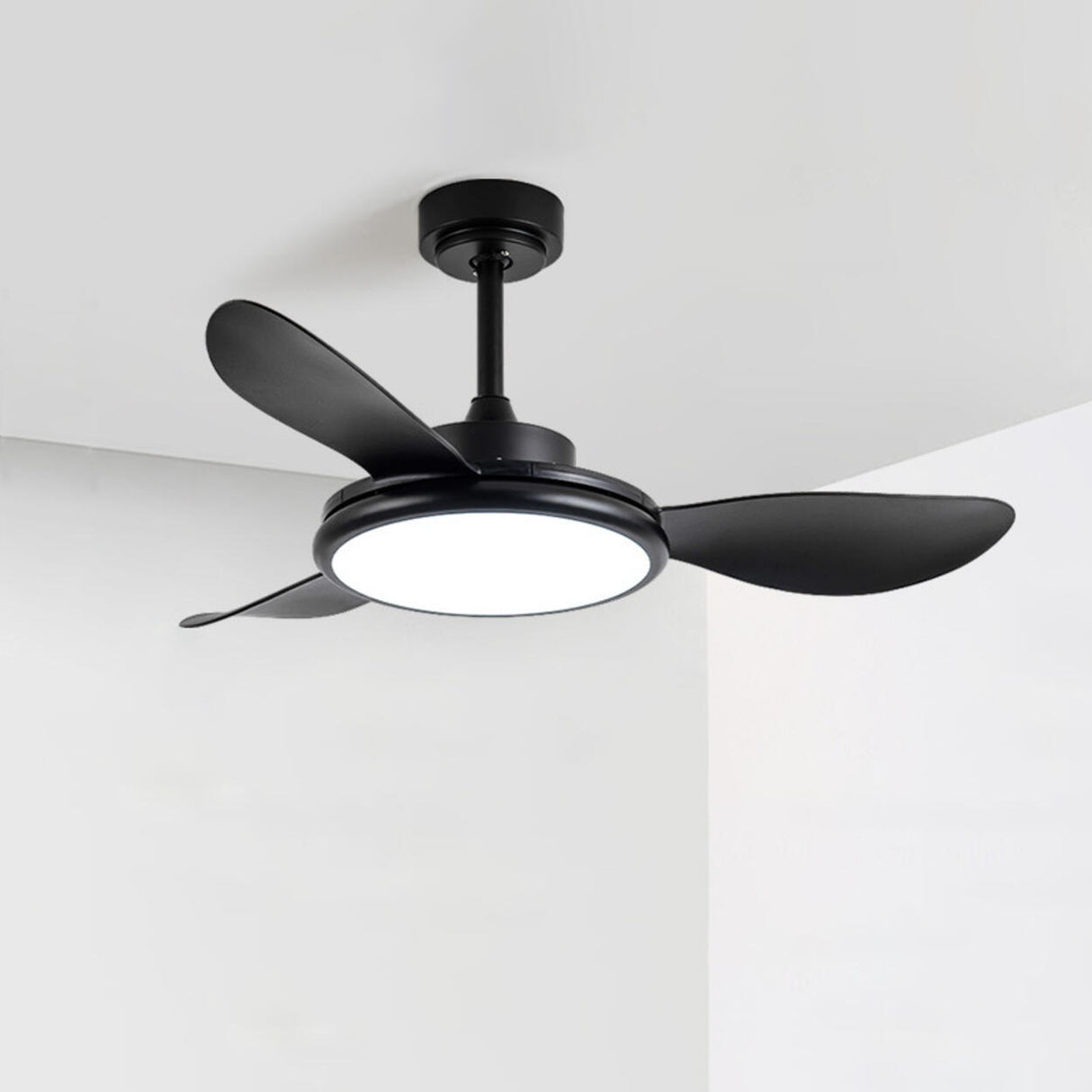 Adjustable Wood Ceiling Fan with Integrated LED Light Image - 2